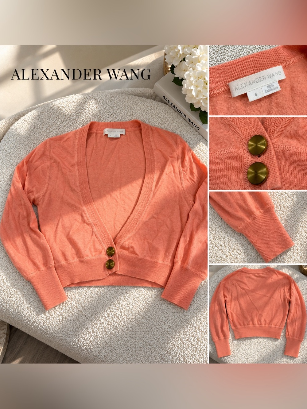 Alexander Wang Cashmere coral cardigan